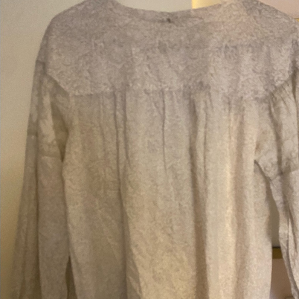 Anna Sui x Uniqlo Peasant top Boho style.Oversized.Keyhole back closure